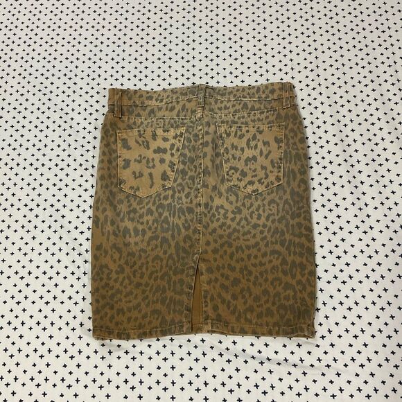 Current Elliott Leopard Denim Mini Skirt Size 25 - Picture 4 of 9
